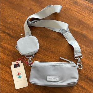 NWT Pajar Canada Light Blue/Gray Crossbody Belt Bag